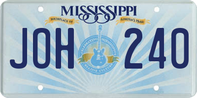 MS license plate JOH240