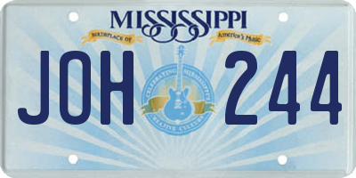 MS license plate JOH244