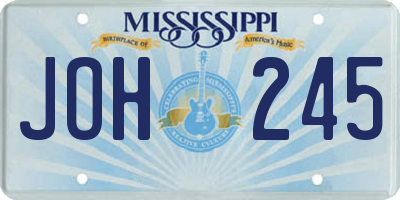 MS license plate JOH245