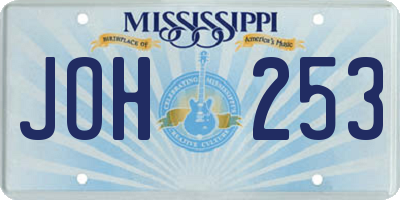 MS license plate JOH253