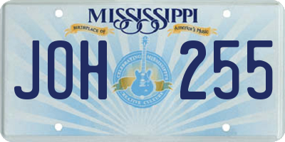 MS license plate JOH255