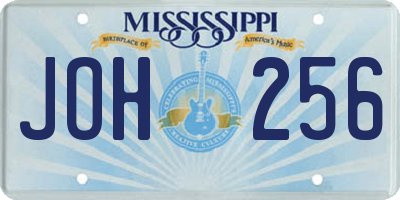 MS license plate JOH256