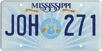 MS license plate JOH271