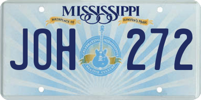 MS license plate JOH272