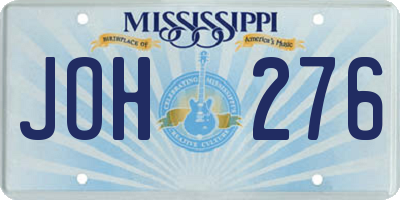 MS license plate JOH276