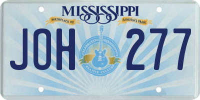 MS license plate JOH277