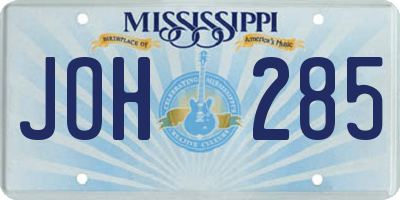 MS license plate JOH285