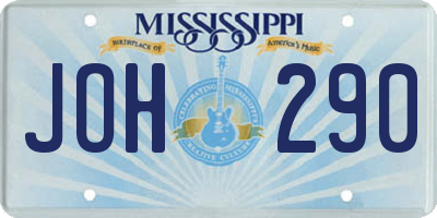 MS license plate JOH290