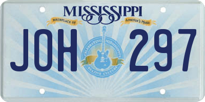 MS license plate JOH297