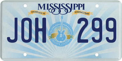 MS license plate JOH299