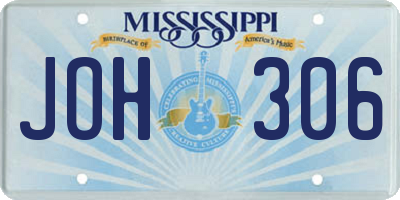 MS license plate JOH306
