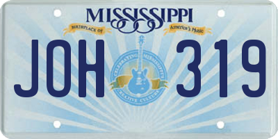 MS license plate JOH319