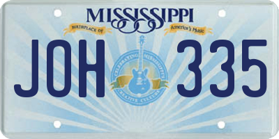 MS license plate JOH335