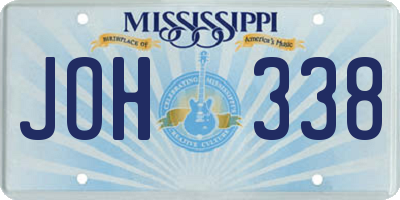 MS license plate JOH338