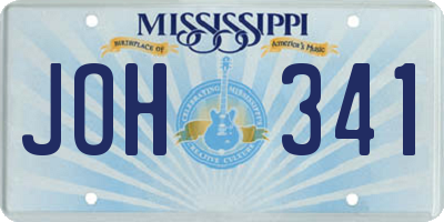 MS license plate JOH341