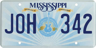 MS license plate JOH342