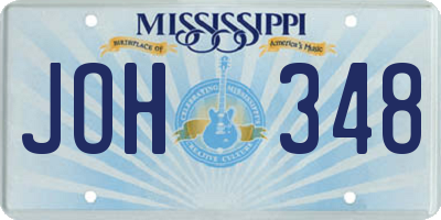 MS license plate JOH348