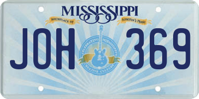 MS license plate JOH369