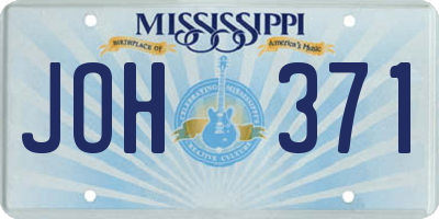 MS license plate JOH371