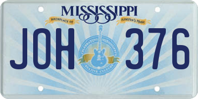MS license plate JOH376