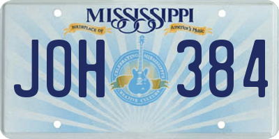 MS license plate JOH384