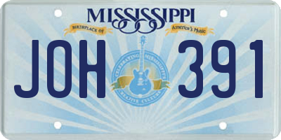 MS license plate JOH391