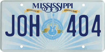 MS license plate JOH404