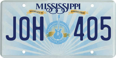MS license plate JOH405