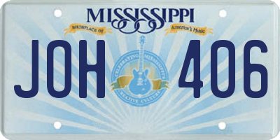 MS license plate JOH406