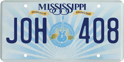MS license plate JOH408