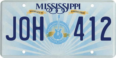 MS license plate JOH412