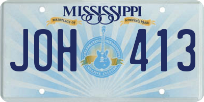 MS license plate JOH413