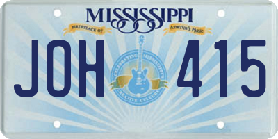 MS license plate JOH415