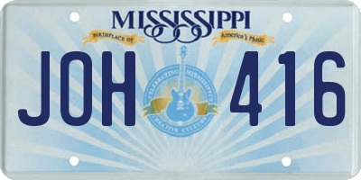 MS license plate JOH416