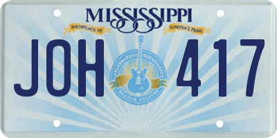 MS license plate JOH417