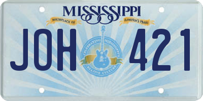 MS license plate JOH421