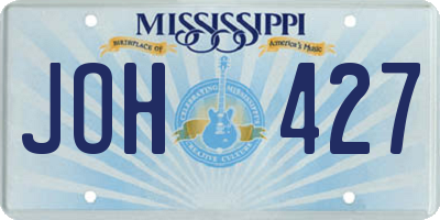 MS license plate JOH427