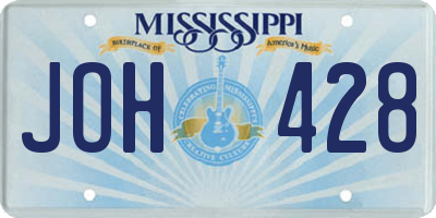 MS license plate JOH428