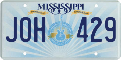 MS license plate JOH429