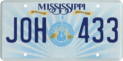 MS license plate JOH433
