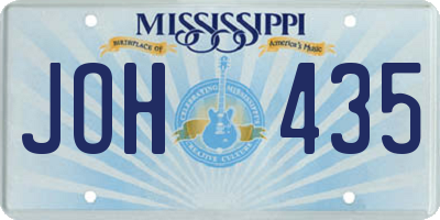 MS license plate JOH435