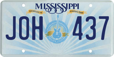 MS license plate JOH437