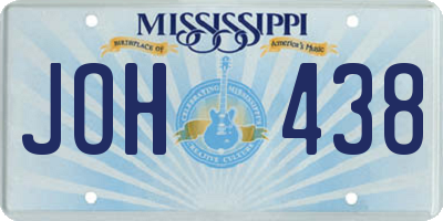 MS license plate JOH438