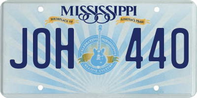 MS license plate JOH440