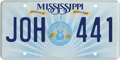 MS license plate JOH441