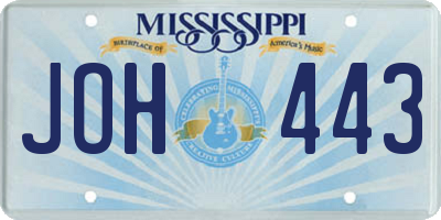 MS license plate JOH443