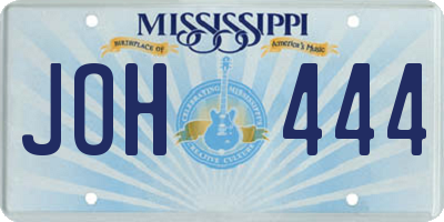 MS license plate JOH444