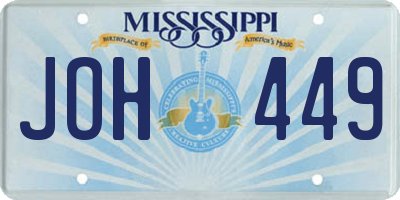 MS license plate JOH449