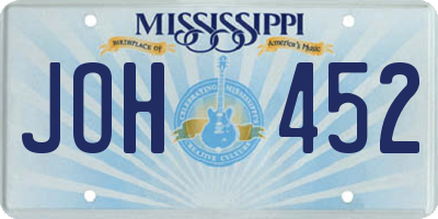 MS license plate JOH452