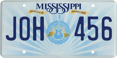 MS license plate JOH456